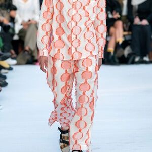 NWOT | HENRIK VIBSKOV WHITE & ORANGE squid trousers | M | SS20